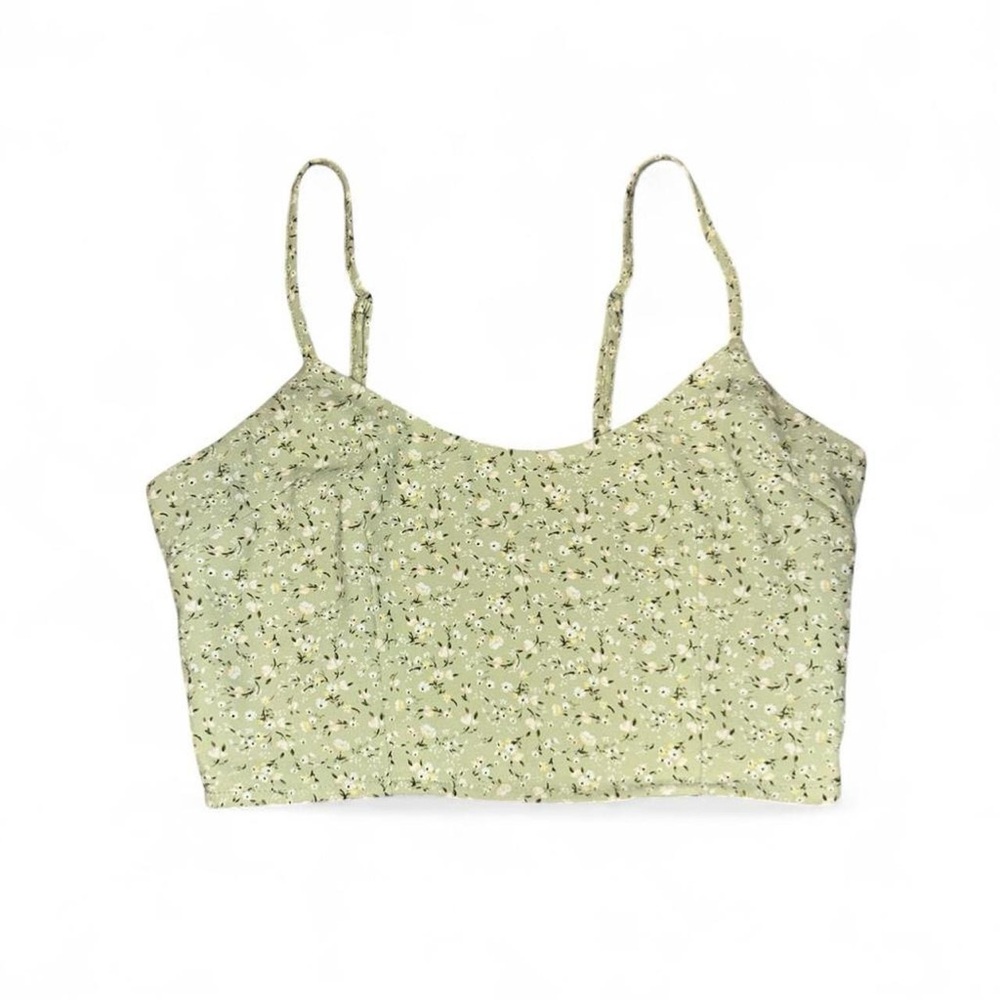 Forever 21 Cottagecore Green Floral Fairy Coquette Boho Crop Top Women’s S
